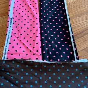 Set of 2 polka dot quality quilt fabric quarters (1/4 yards) & remnants